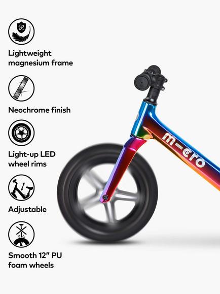 Micro Scooters Ultra LED Balance Bike, Neochrome - view 2, Neochrome