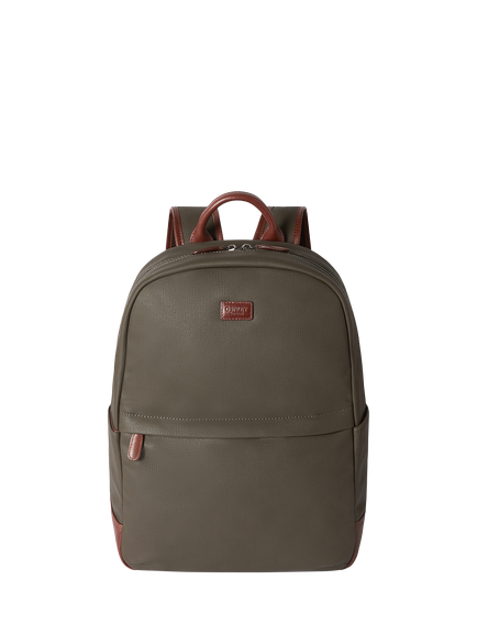 OSPREY LONDON Grantham Waxed Canvas Backpack, Khaki & Chestnut, Khaki & Chestnut