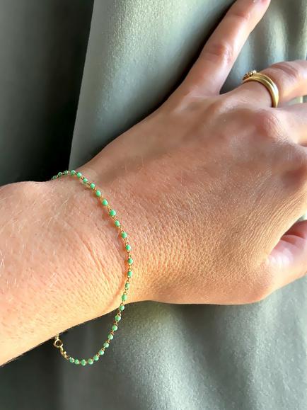 Nina B Petite Enamel Bracelet, Gold/Blue - view 2, Gold/Blue
