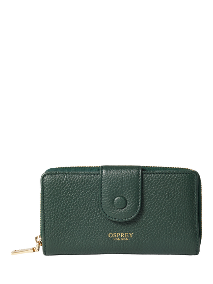 OSPREY LONDON Core Medium Leather Popper Matinee Purse, Forest, Forest