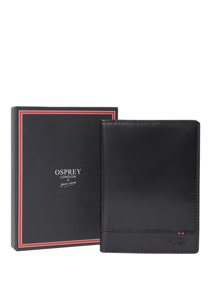 OSPREY LONDON London Leather Passport Cover, Black - view 2, Black