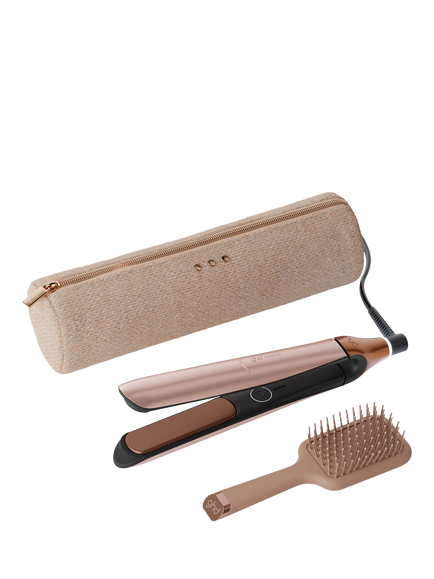 ghd Chronos Hair Straightener Festive Gift Set, Cashmere Beige, Cashmere Beige
