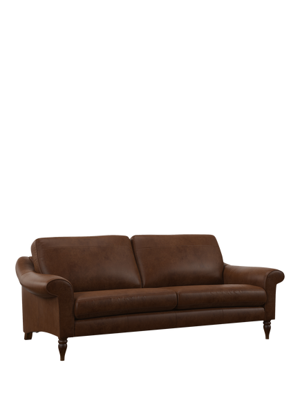 John Lewis OUTLET Camber Leather Grand 4 Seater Sofa, Dark Leg, Like New, Premium Cocoa, Premium Cocoa