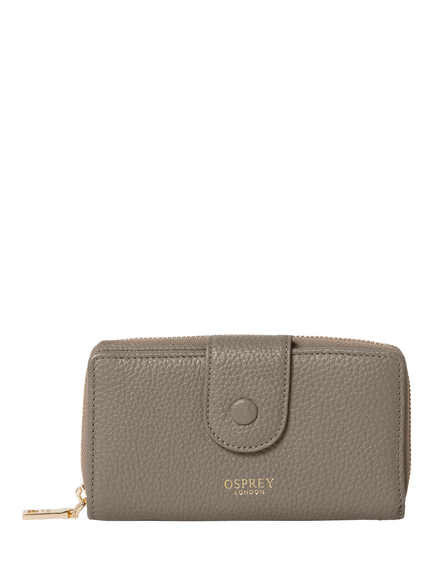 OSPREY LONDON Core Medium Leather Popper Matinee Purse, Rock, Rock