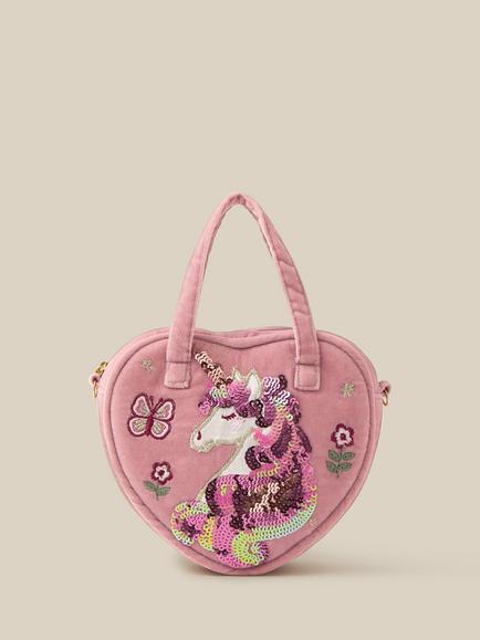 Monsoon Kids' Unicorn Heart Shaped Cross Body Bag, Pink, 