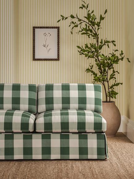 Sanderson Madras Check Furnishing Fabric - view 2, Avocado