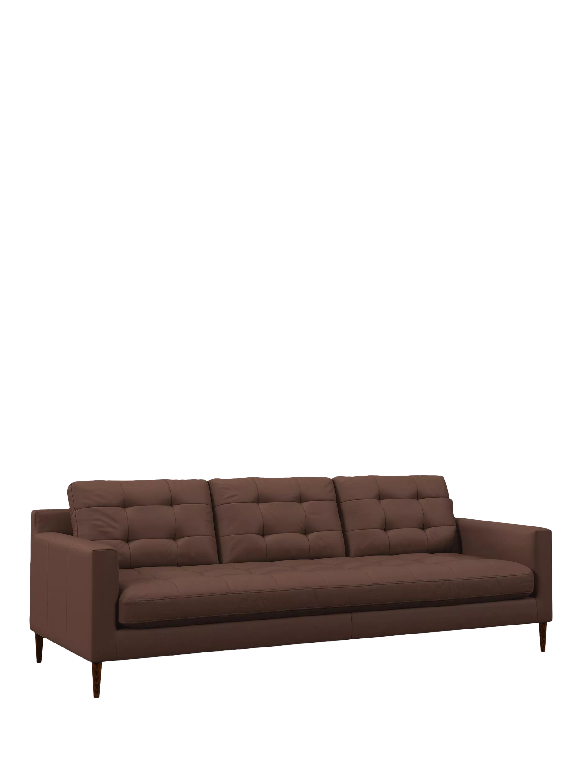 John Lewis Draper II Grand 4 Seater Leather Sofa, Dark Leg, Premium Chocolate