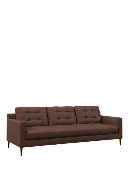 John Lewis Draper II Grand 4 Seater Leather Sofa, Dark Leg, Premium Chocolate, Premium Chocolate
