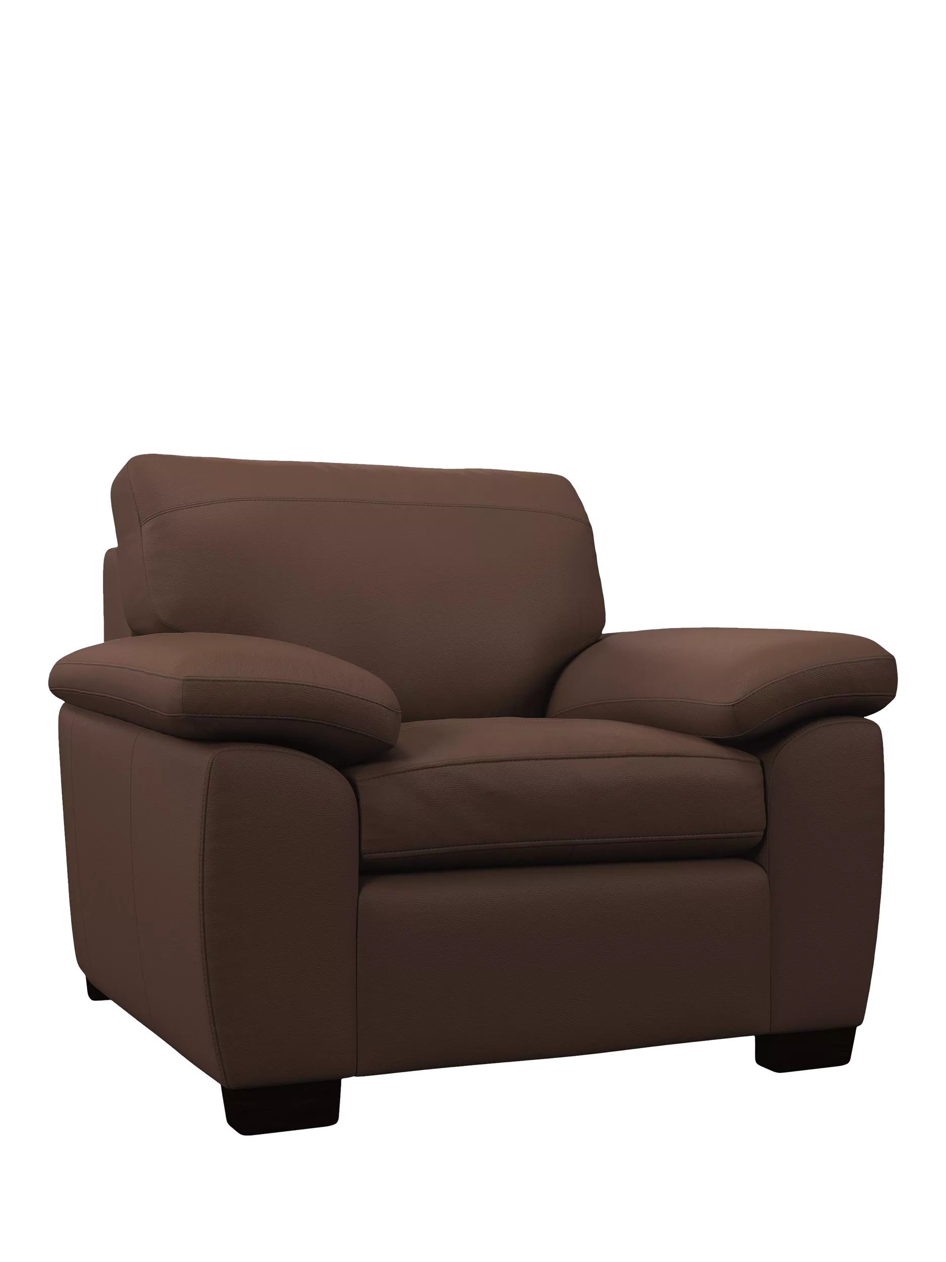 John Lewis Camden Leather Armchair, Dark Leg, Premium Chocolate