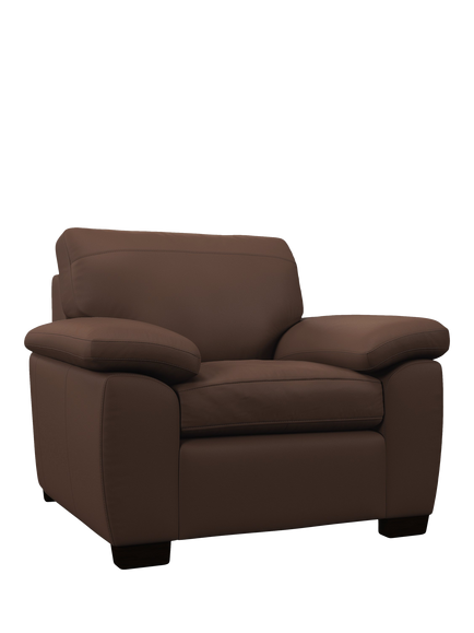John Lewis Camden Leather Armchair, Dark Leg, Premium Chocolate, Premium Chocolate
