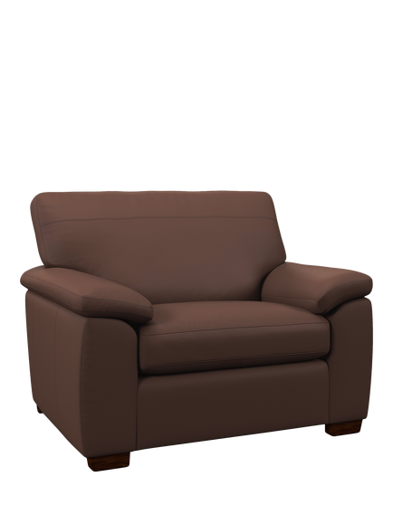 John Lewis Camden Leather Snuggler, Dark Leg, Premium Chocolate, Premium Chocolate