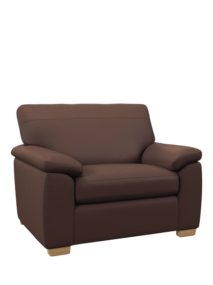 John Lewis Camden Leather Snuggler, Light Leg, Premium Chocolate, Premium Chocolate