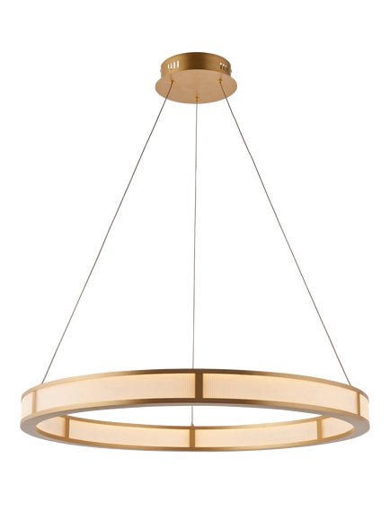 Bay Lighting Carlo LED Ribbed Hoop Pendant Ceiling Light, Gold, Gold