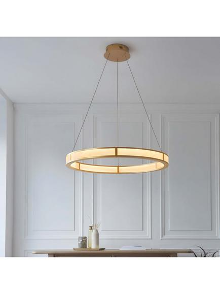 Bay Lighting Carlo LED Ribbed Hoop Pendant Ceiling Light, Gold - view 2, Gold