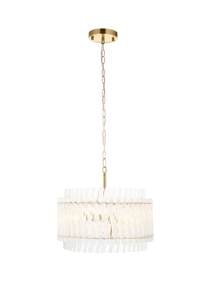 Bay Lighting Dalton 3 Arm Glass Pendant Ceiling Light, Brass, Brass