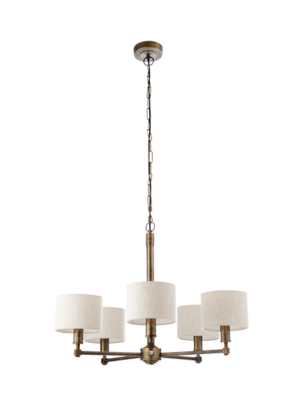 Bay Lighting Narva 5 Arm Pendant Ceiling Light, Aged Bronze, Bronze