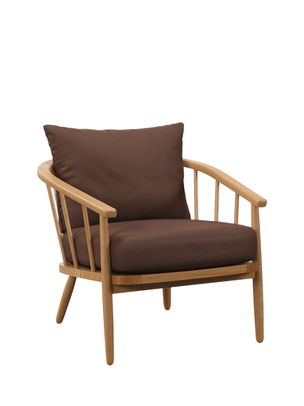 John Lewis Frome Leather Armchair, Light Leg, Premium Chocolate, Premium Chocolate