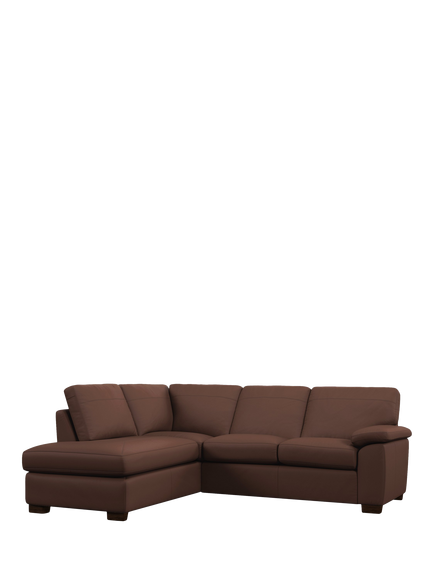 John Lewis Camden 5+ Seater LHF Corner Chaise End Sofa, Dark Leg, Premium Chocolate, Premium Chocolate