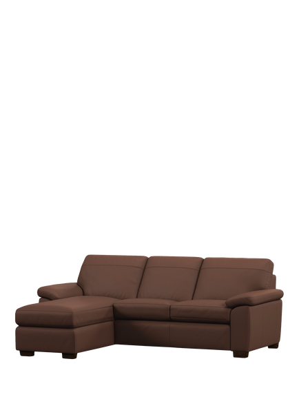 John Lewis Camden 5+ Seater LHF Storage Chaise End Sofa Bed, Dark Leg, Premium Chocolate, Premium Chocolate