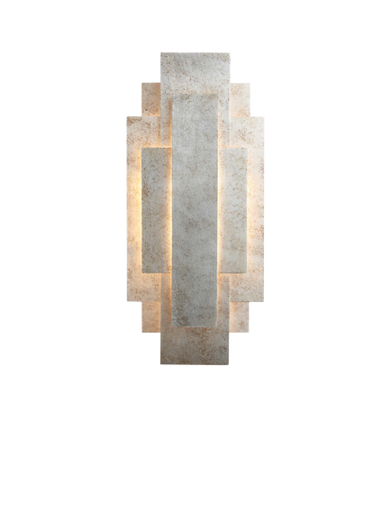 Bay Lighting Alsona 2 Bulb Wall Light, Silver, Silver