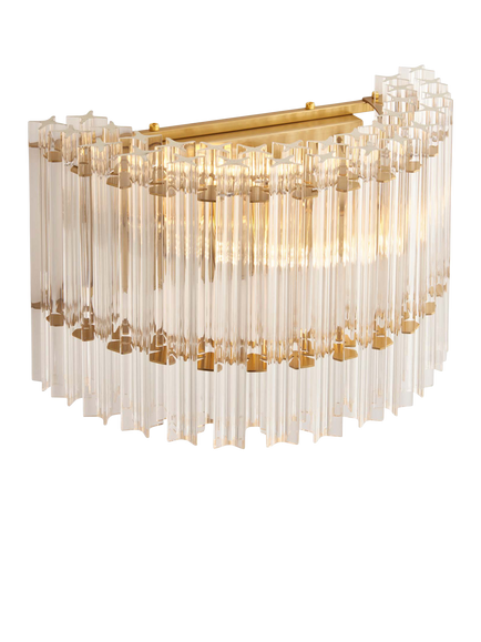 Bay Lighting Dalton Glass Wall Light, Brass, Brass