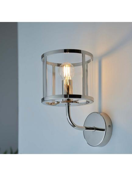 Bay Lighting Foster Wall Light, Nickel - view 2, Silver