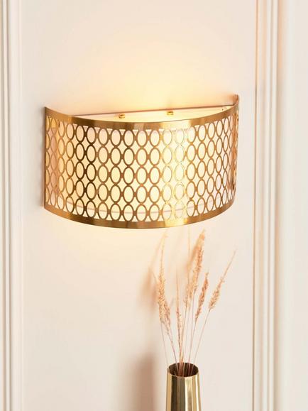 Bay Lighting Josette 2 Bulb Wall Light, Gold - view 2, Gold