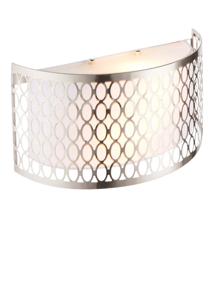 Bay Lighting Josette 2 Bulb Wall Light, Nickel, Silver