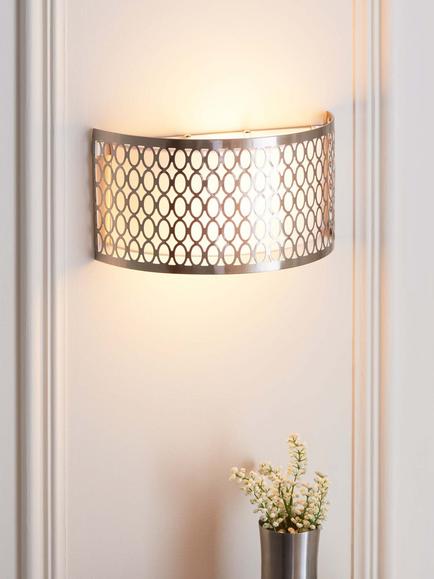 Bay Lighting Josette 2 Bulb Wall Light, Nickel - view 2, Silver