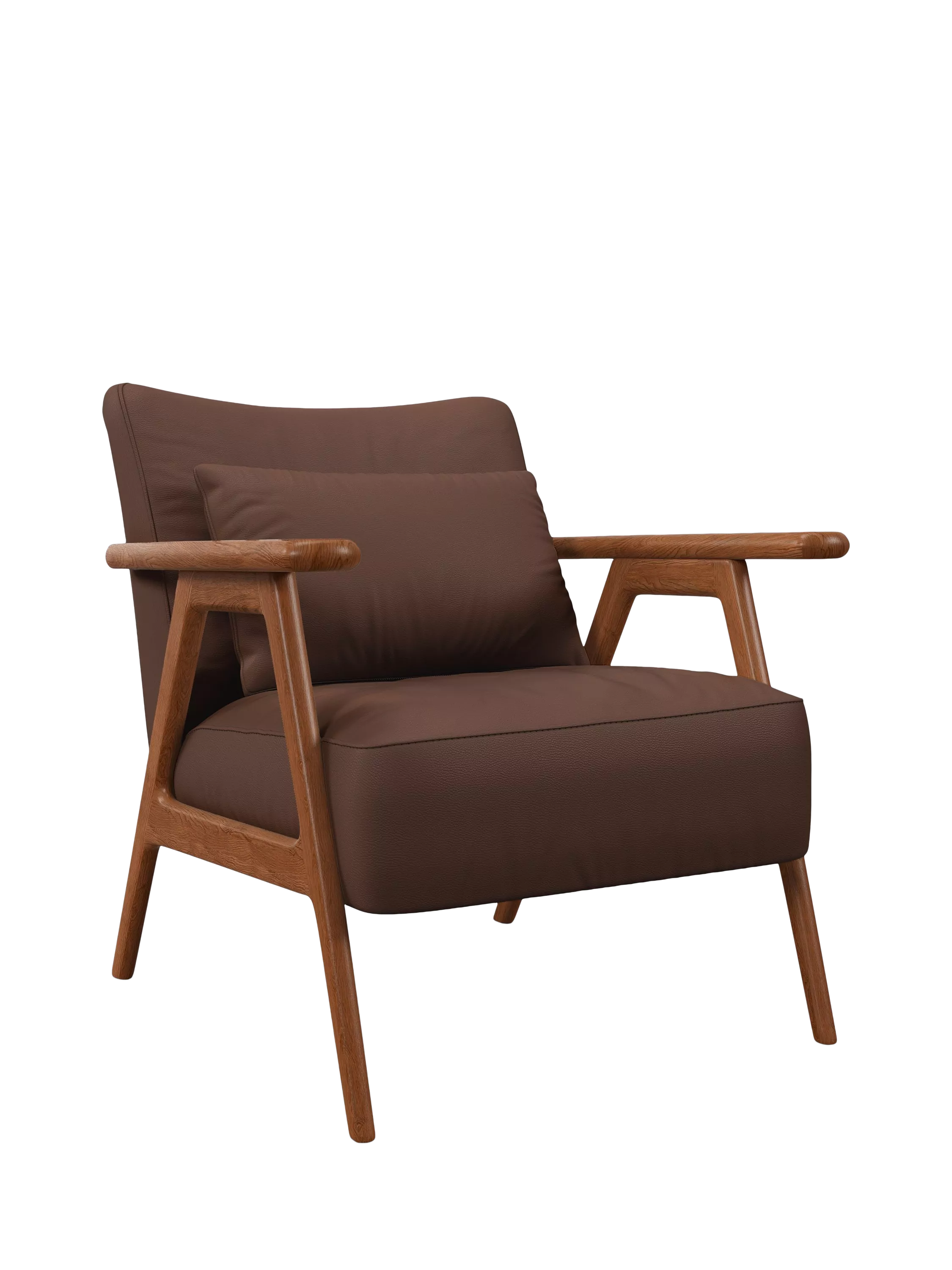 John Lewis Hendricks Leather Accent Chair, Dark Leg, Premium Chocolate