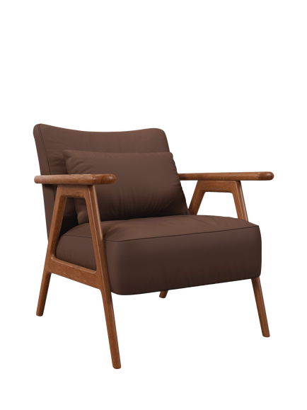 John Lewis Hendricks Leather Accent Chair, Dark Leg, Premium Chocolate, Premium Chocolate