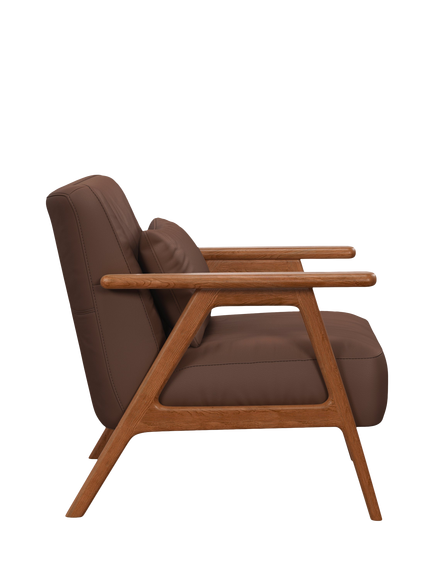John Lewis Hendricks Leather Accent Chair, Dark Leg, Premium Chocolate - view 2, Premium Chocolate