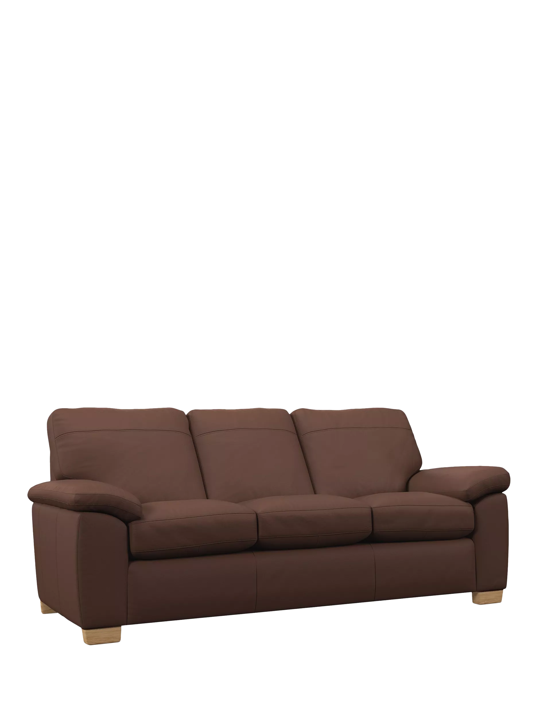 John Lewis Camden Grand 4 Seater Leather Sofa, Light Leg, Premium Chocolate