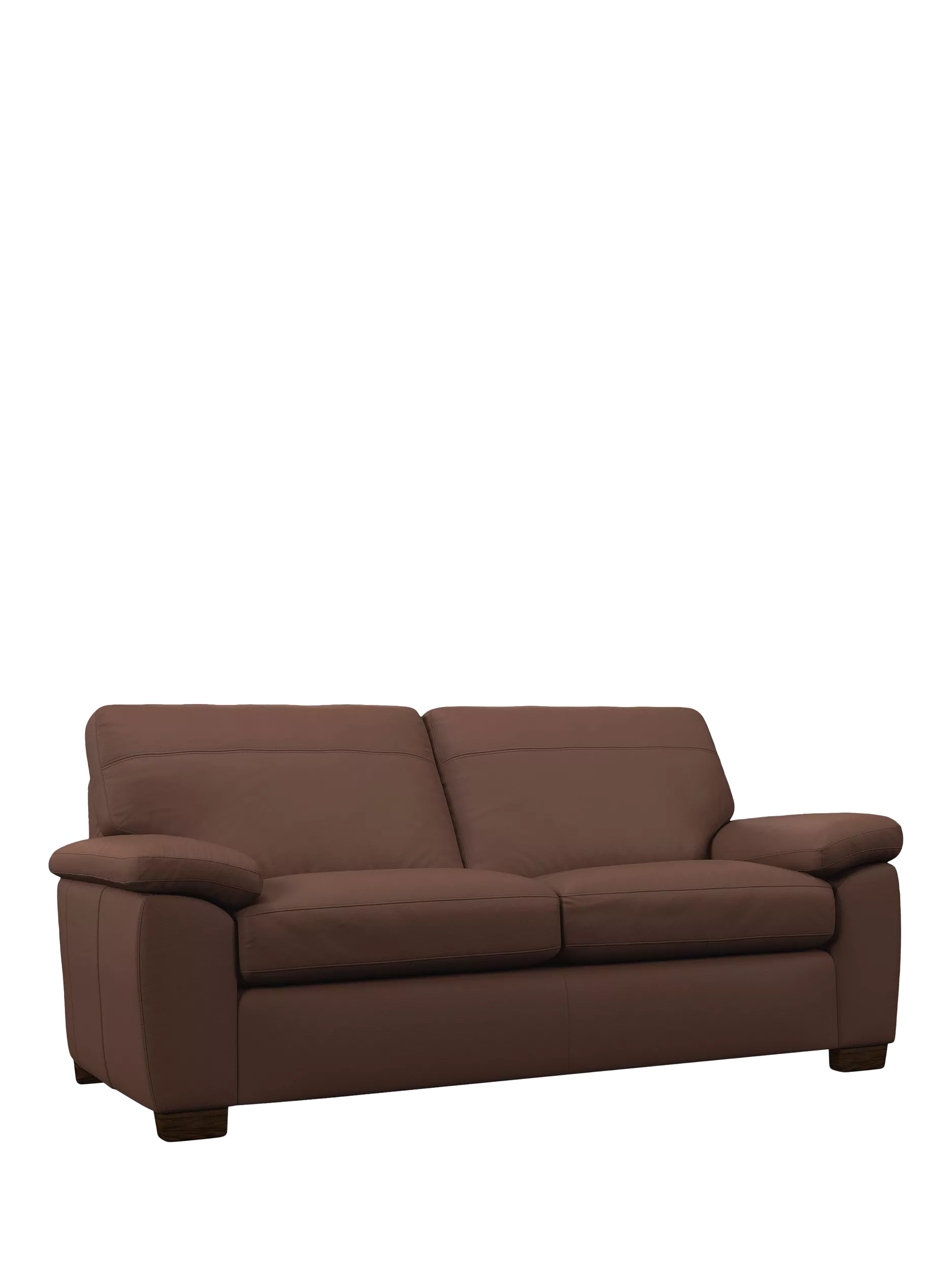 John Lewis Camden Large 3 Seater Leather Sofa, Dark Leg, Premium Chocolate