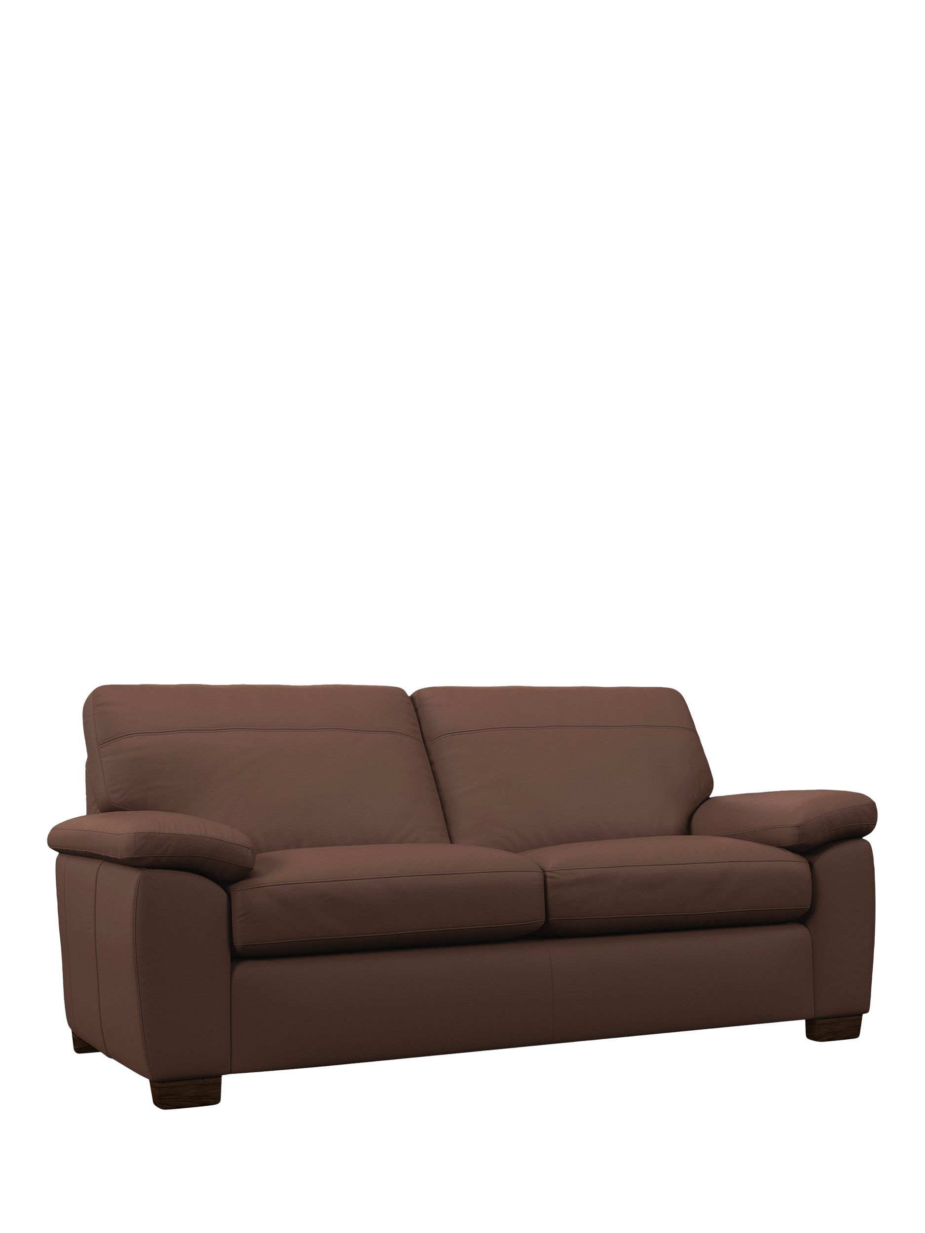 Camden Range, John Lewis Camden Large 3 Seater Leather Sofa, Dark Leg, Premium Chocolate