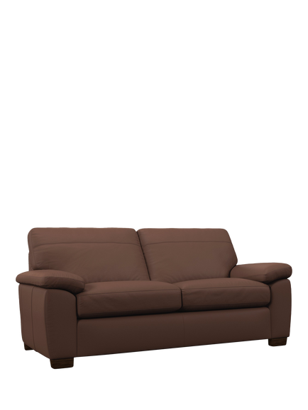 John Lewis Camden Large 3 Seater Leather Sofa, Dark Leg, Premium Chocolate, Premium Chocolate