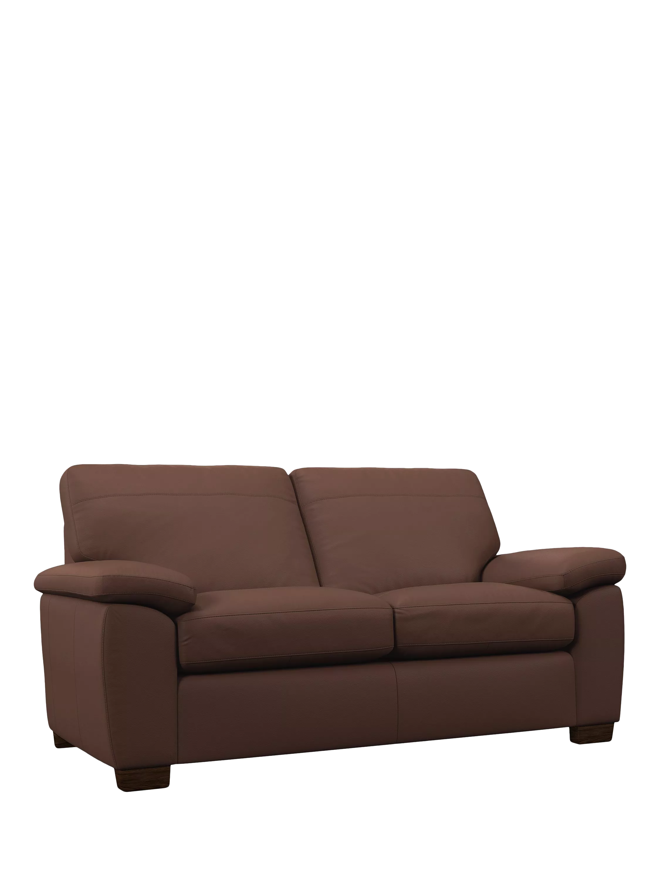 John Lewis Camden Medium 2 Seater Leather Sofa Bed, Dark Leg, Premium Chocolate