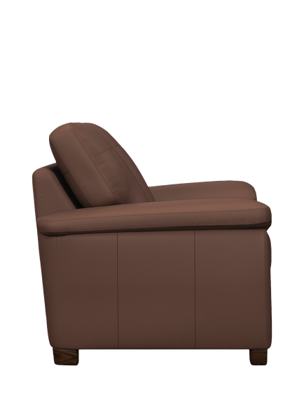 John Lewis Camden Medium 2 Seater Leather Sofa Bed, Dark Leg, Premium Chocolate - view 2, Premium Chocolate