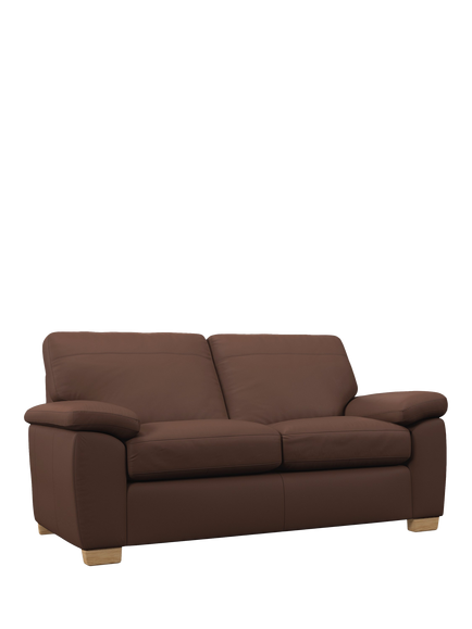John Lewis Camden Medium 2 Seater Leather Sofa Bed, Light Leg, Premium Chocolate, Premium Chocolate