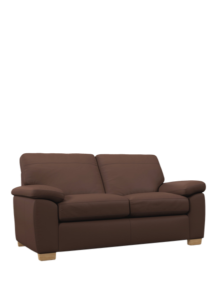John Lewis Camden Medium 2 Seater Leather Sofa Bed, Light Leg, Premium Chocolate, Premium Chocolate