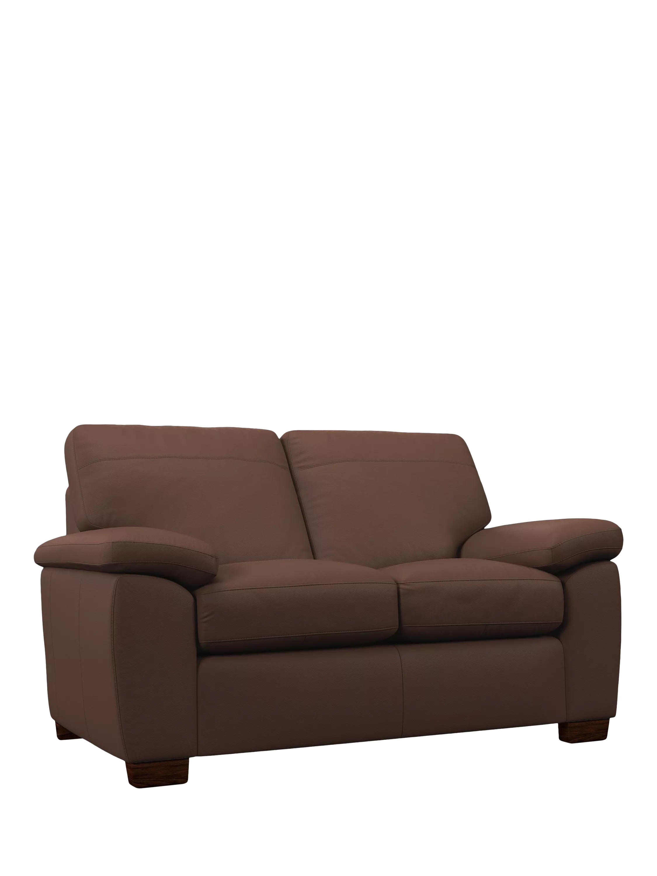 John Lewis Camden Small 2 Seater Leather Sofa, Dark Leg, Premium Chocolate