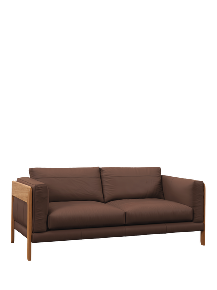 John Lewis Nest Large 3 Seater Leather Sofa, Light Leg, Premium Chocolate, Premium Chocolate