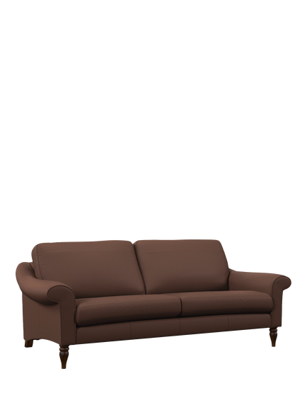 John Lewis Camber Grand 4 Seater Leather Sofa, Dark Leg, Premium Chocolate, Premium Chocolate