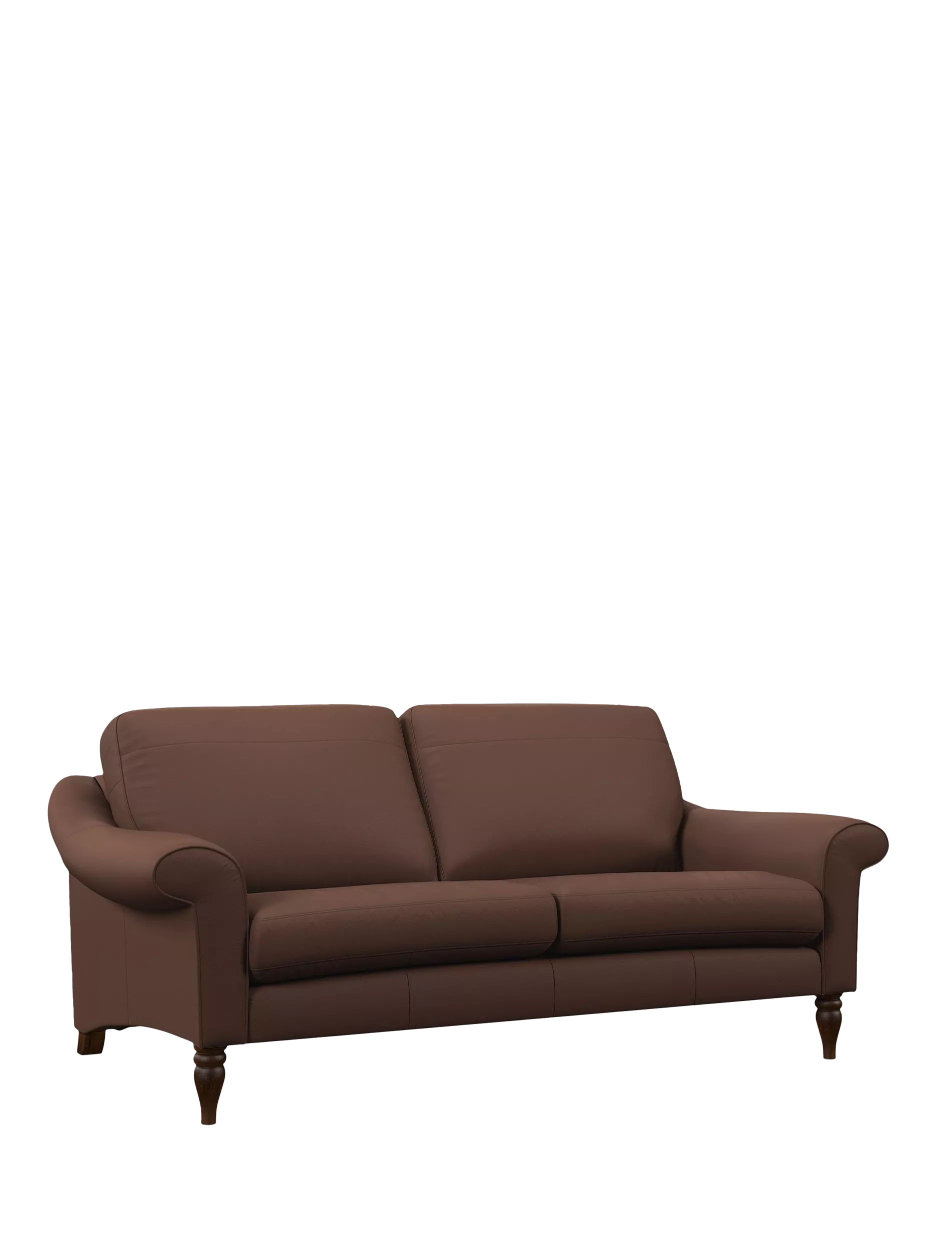 John Lewis Camber Large 3 Seater Leather Sofa, Dark Leg, Premium Chocolate