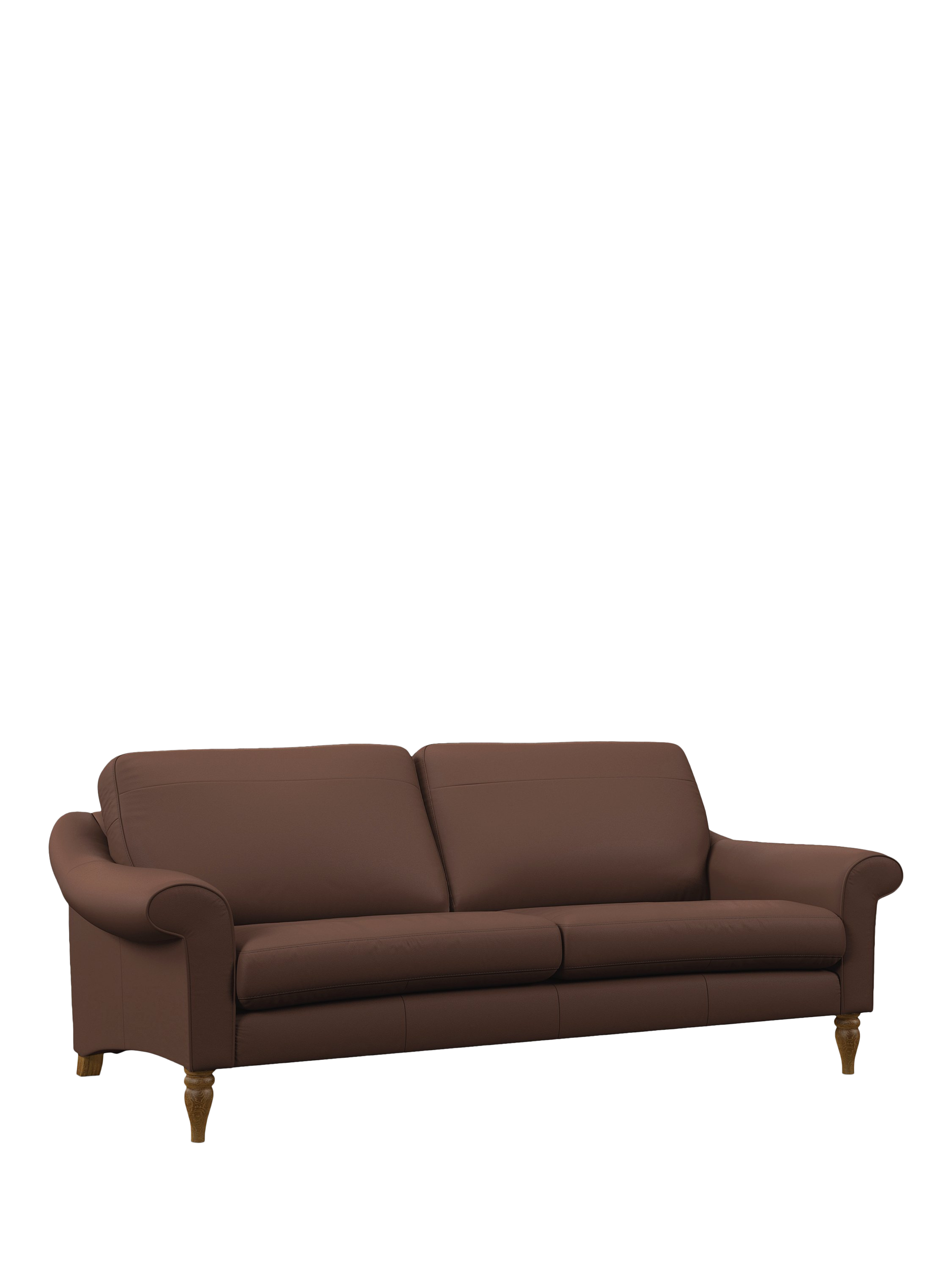 Camber Range, John Lewis Camber Large 3 Seater Leather Sofa, Light Leg, Premium Chocolate