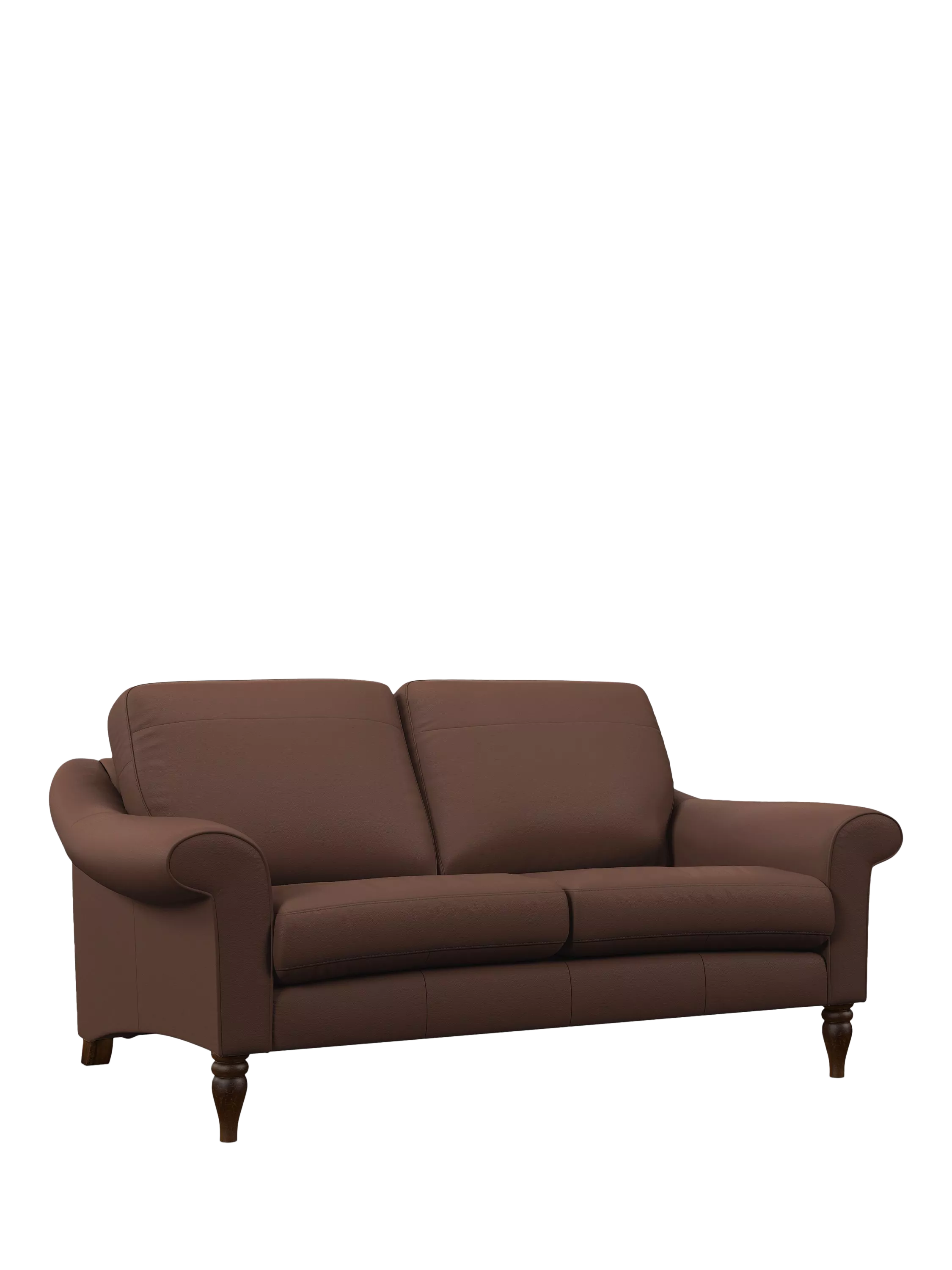 John Lewis Camber Medium 2 Seater Leather Sofa, Dark Leg, Premium Chocolate