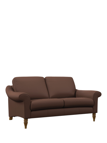 John Lewis Camber Medium 2 Seater Leather Sofa, Light Leg, Premium Chocolate, Premium Chocolate