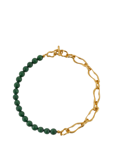 Ottoman Hands Etta Agate Necklace, Green, Green