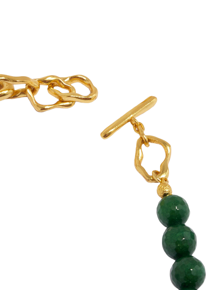 Ottoman Hands Etta Agate Necklace, Green - view 2, Green
