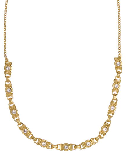 Ottoman Hands White Topaz Tennis Necklace, Gold - view 2, Gold